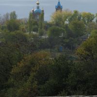 Константиновск. Вид на Покровскую церковь от новой школы №2 25/X.2008, Константиновск
