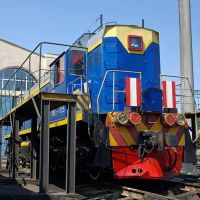 Diesel shunter TEM2U-7785 near depot in Salsk, Сальск