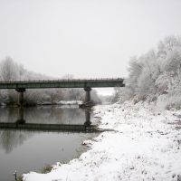 Первый снег. Мост через реку Б.Кинель., Похвистнево