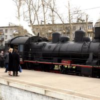 Ретропоезд  в День железнодорожника на станции Ораниенбаум-1, Ломоносов