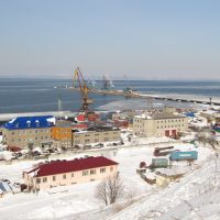 зимняя панорама порта Корсаков, Корсаков