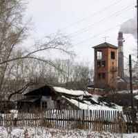 Вид на пожарную каланчу и труба БОЗа, Богданович