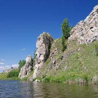 река Исеть, навесной мост, Каменск-Уральский