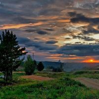 Вид на закат с мототрассы "Юность", Каменск-Уральский