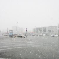 Первомайская пурга. Перекресток у рынка. Snowstorm on May 1, 2009. Marketplace crossing, Первоуральск