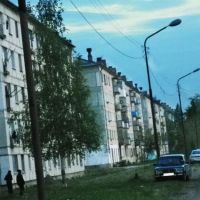 Street of 50 years SUBRa, from a bath to station, twilight, Североуральск
