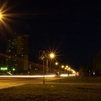 Ночной "проспект"_вид от кольца, Десногорск