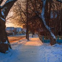 зимний вечер, улица Мира, Демидов