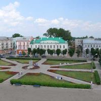 Центральная площадь с высоты Дворца Культуры, Рославль