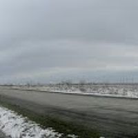 Панорама. Южный выезд из Курсавки. Вид на Курсавку в снегу, Курсавка