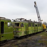 Old electric locomotives VL60K in depot Mineralnie Vody, Новоалександровская