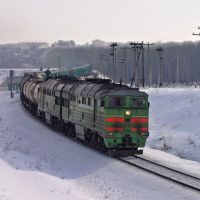 Грузовой поезд на перегоне Оборона - Добринка, с. Мордово, Мордово