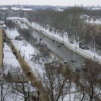 Vista of railway station. International street. February. (Улица Интернациональная. Вид на вокзал)., Тамбов