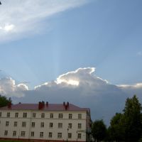 The centre of Bavly before summer thunderstorm, Бавлы