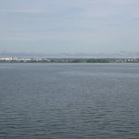 Вид на противоположенный берег Волги около пристани Печищи., Верхний Услон