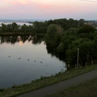 вид на устье Свияги с моста через Волгу, Зеленодольск