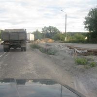 Ремонт дороги в Плавске. 7 июля 2009г., Плавск