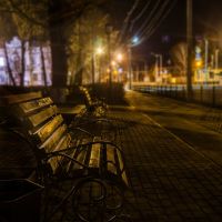 Bench in park., Ишим