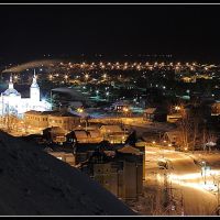 Tobolsk. Lower town by night, Тобольск