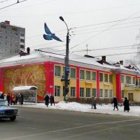 Пролет голубя над перекрестком улиц Коммунаров и Либкнехта, Ижевск