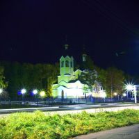 храм в свете ночи church in light of the night, Николаевск-на-Амуре