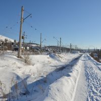 Obluchye (2013-02) - View along the railway, Облучье