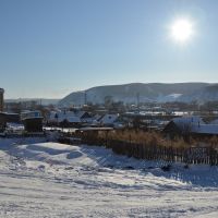 Obluchye (2013-02) - Town and ski slope from distance, Облучье