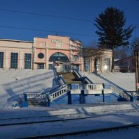 Obluchye (2013-02) - Train station in winter, Облучье
