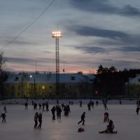 winter evening on the ice, Озерск