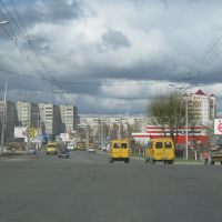 Перекрёсток улиц Винокурова и Пионерской (Вид на запад)  /  Crossroads of streets Vinokurov and Pioneerskaya (View on west), Новочебоксарск