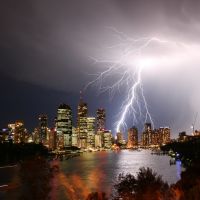 Lightning Storm Over Brisbane City, Брисбен
