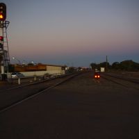 A red light holds the Indian Pacific bound for Sydney at Broken Hill, Брокен-Хилл