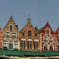 Famous façades at the Bruges market, Брюгге