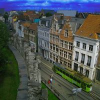 BEL Gent Sint-Margrietstraat from Gravensteen by KWOT, Гент