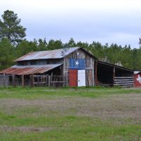Texas pride shown on this barn.(note bicycles on roof), Бакнер
