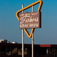 Eat with "Cuz" at Fishers Steak House sign, Шервуд