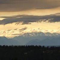 Clearing storm over Seattle and the Olympics, sunset, Истгейт