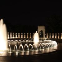 Fountain, Looking toward the Atlantic Theater Entrance, World War II Memorial, Washington D.C., Паркланд