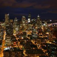 Seattle Financial District by Night, Сиэттл