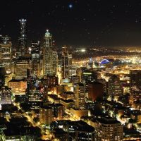 SEATTLE DOWNTOWN FROM SPACE NEEDLE, Сиэттл