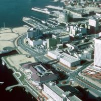 Aerial View of Downtown - photo taken in color infrared film in 1984, Норфолк