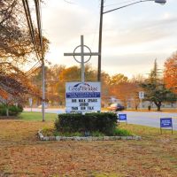 VIRGINIA: CITY OF CHESAPEAKE: Great Bridge Presbyterian Church, 333 Cedar Road road sign, Чесапик