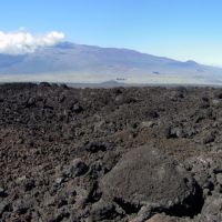 Another old lava flow from Mauna Loa with Mauna Kea in the distance, Канеоха