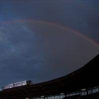 Rainbow over turner field, Атланта