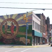 Buckhannon Mural, looking up Main Street, Buckhannon, Upshur County, West Virginia, Бакханнон
