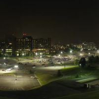 High resolution panorama of Ruby Memorial Hospital & stadium, Моргантаун