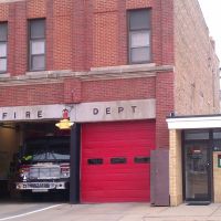 Fire Station in Downtown Belvidere, IL along the Kishwaukee River, Белвидер