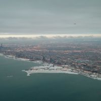 Winter View of Downtown Chicago and Lake Michigan Coast Line at Dusk, Еванстон