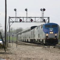 Amtraks #4 the eastbound Southwest Chief arrives in Galesburg, IL, Кантон
