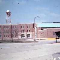 CHANUTE  AFB  1969,   WHITE HALL WITH CPS-9 WEATHER RADAR TOWER IN REAR   WEATHER OBSERVER SCHOOL  JAN , 1969, Брук